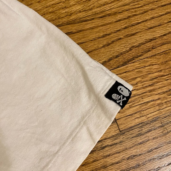 BAPE A Bathing Ape x Neighborhood Collab Men’s Large White Short Sleeve Shirt - Picture 3 of 5